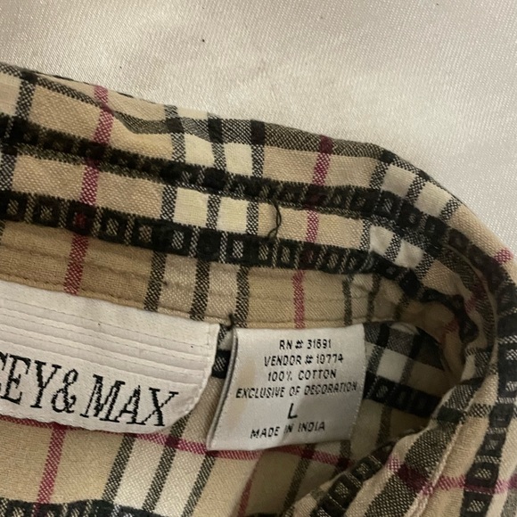 Casey Max L button down vintage shirt plaid womens euc - Picture 7 of 7